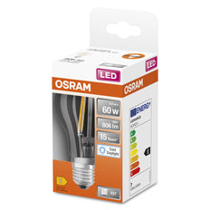 OSRAM LED Clásico A60 6.5W E27 6500K Bombilla De Filamento De Vidrio - 4058075466036 [2 Piezas]