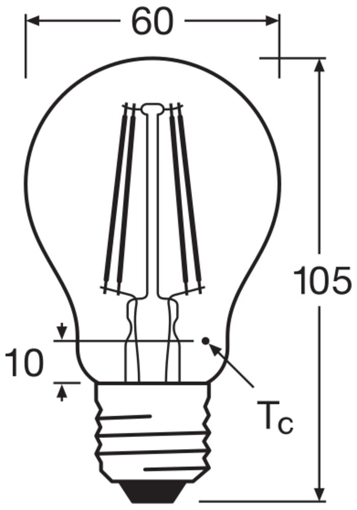 OSRAM LED Clásico A60 6.5W E27 6500K Bombilla De Filamento De Vidrio - 4058075466036 [2 Piezas]