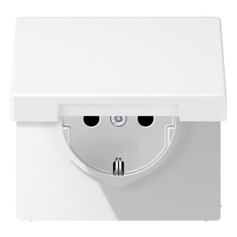 Jung LS990 16A Protected Wall Socket With Safety Cover - LS1520NBFKIKLWWM