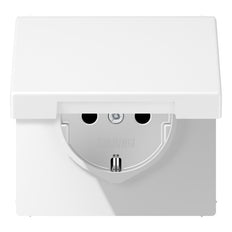 Jung LS990 16A Protected Wall Socket With Safety Cover - LS1520NBFKIKLWWM