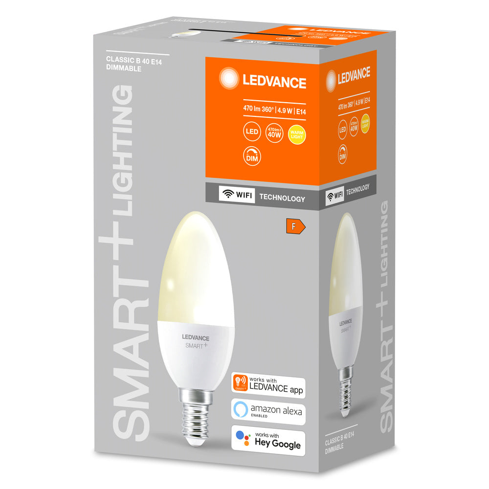 LEDVANCE Smart+ WiFi Candle LED E14 5W 2700K Dimmable - 4058075485532