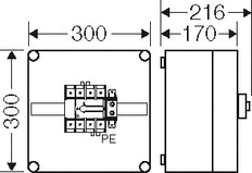 Hensel Mi 7216 Caja De Interruptor De Aislamiento De Carga 125A 4P IP65 - Mi 7216