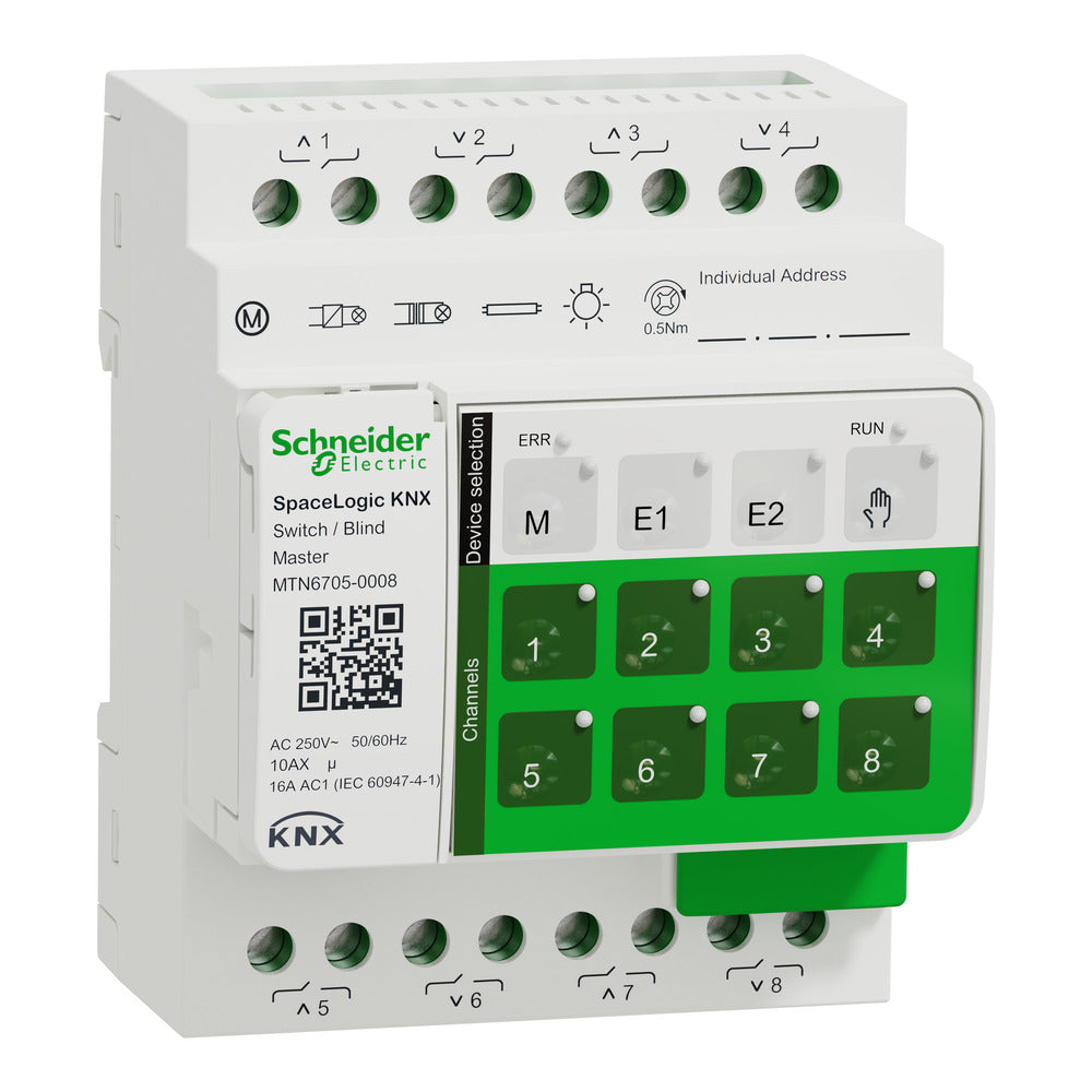 SpaceLogic KNX 8-Channel Switch And Blind Master Controller - MTN6705-0008