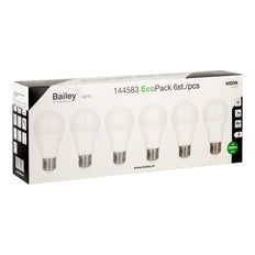 EcoPack LED A60 E27 6W 4000K Bulb - 144583 [6 Pieces]