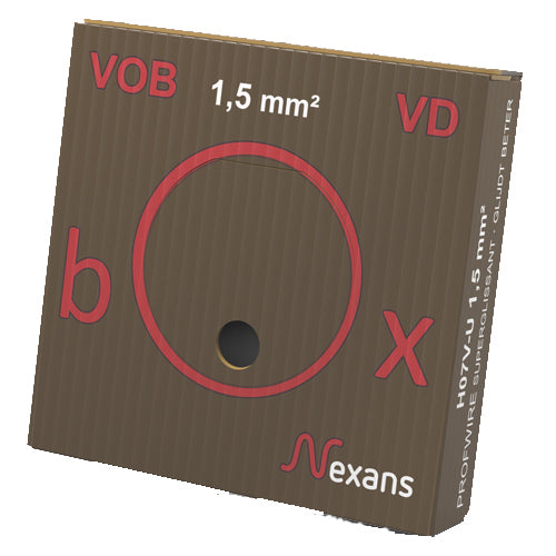 Nexans H07V-U Eca 1.5mm² Installation Wire Brown VDbox - 10546311 [100 Pieces]