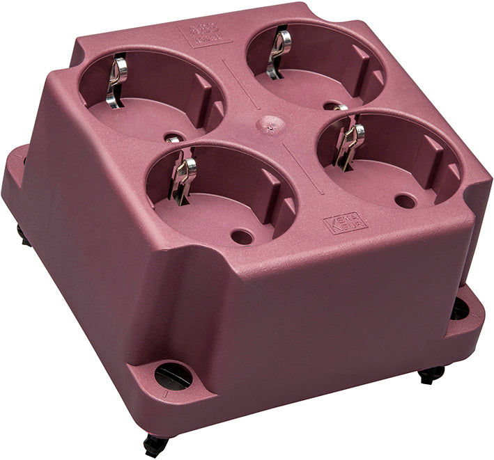 ABB 3640 Tapa Roja Con Enchufe Schuko De 4 Vías - 1SPA007130F9265