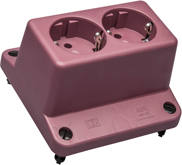 ABB 3640 Dual Schuko Socket Cover Red Recycled - 1SPA007130F9240
