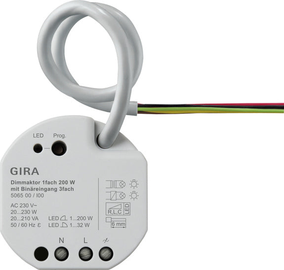 Gira One 200W Smart Dimming Actuator With 3 Binary Inputs - 506500