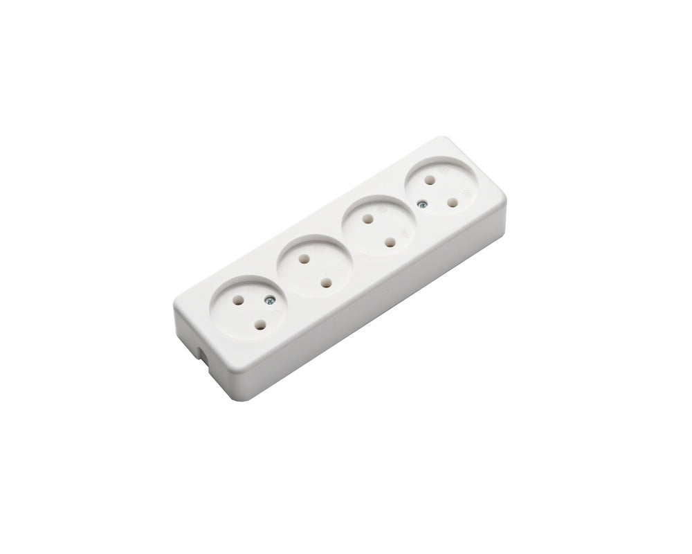 MK 4-Way Desktop Power Strip Without Ground 16A White - 509/KWS [2 Pieces]