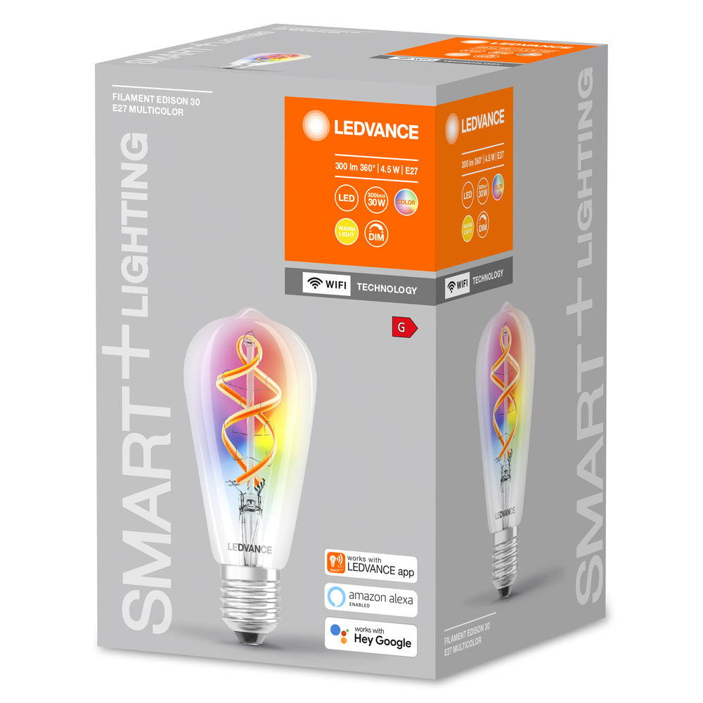 LEDVANCE Smart WiFi Edison RGBW Filament E27 Bulb 4.5W - 4058075609914