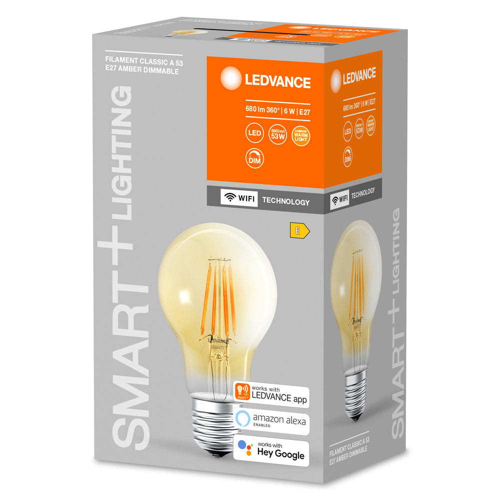LEDVANCE Smart WiFi Filament E27 Warm White Bulb 6W - 4058075610521