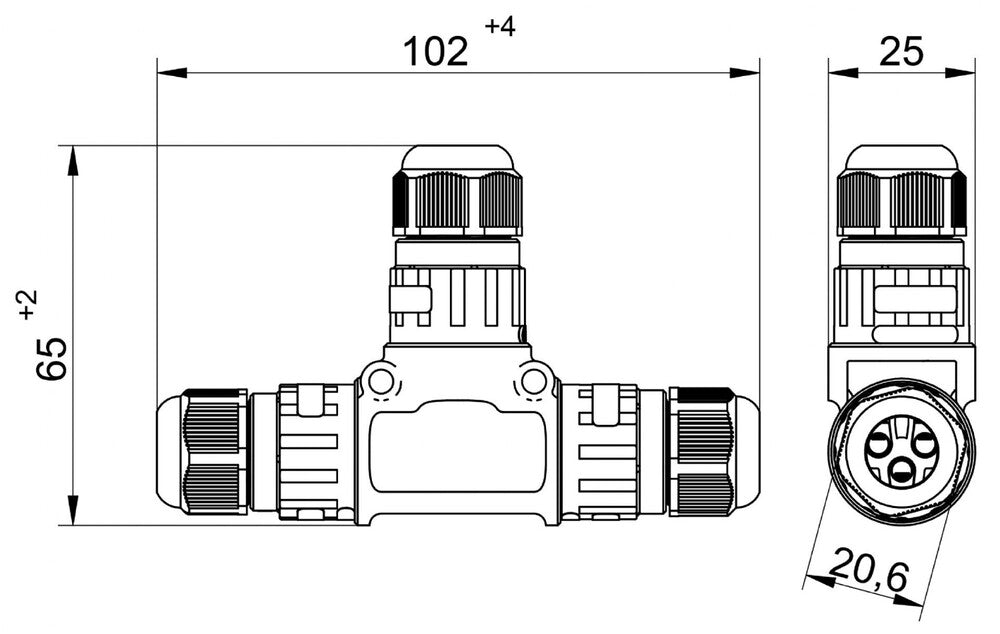 Caja De Conexión De Cable Impermeable IP68 3P 32A 450V - CBIP68P3T