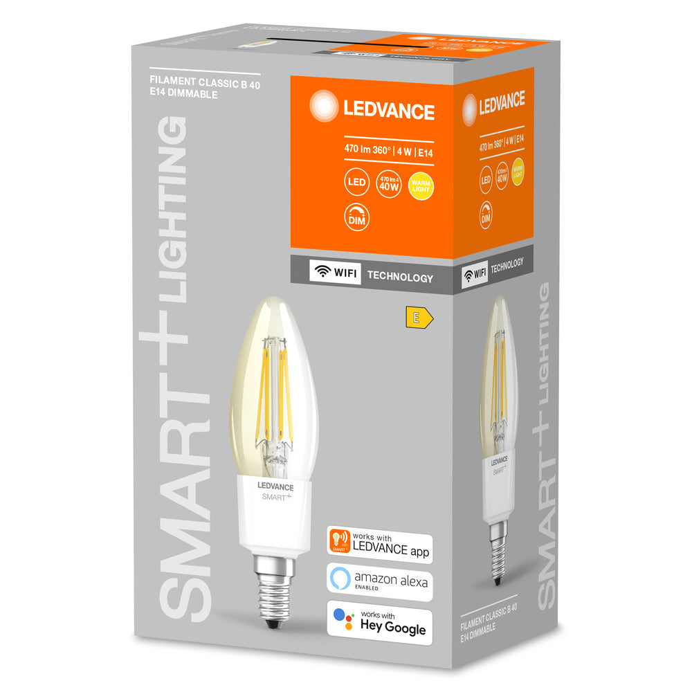LEDVANCE Smart WiFi Filament Candle E14 4W 2700K - 4058075609754