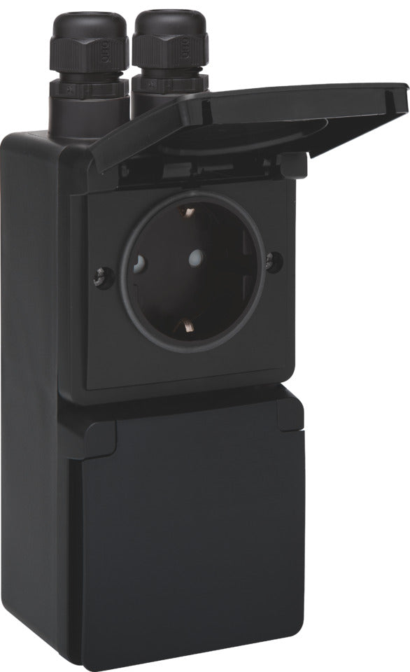 Niko Hydro IP55 Toma De Corriente Vertical Doble 16A 250V Negra - 761-37835