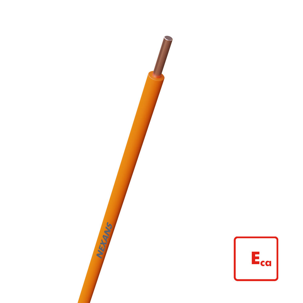 Nexans H07V-U Eca 1.5mm2 Orange Installation Wire 100m - 10570892 [100 Pieces]