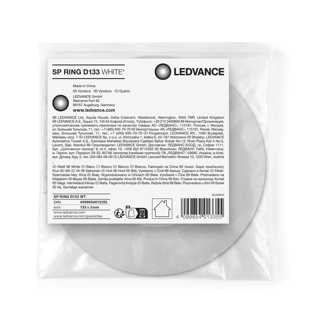 Ledvance Spot Ring D133 Ceiling Adapter White - 4099854013355