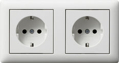 Gira Standard 55 Dual SCHUKO Socket With Frame - 479304
