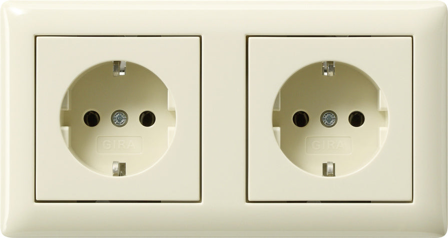 Gira Standard 55 Dual SCHUKO Socket With Frame - 479301