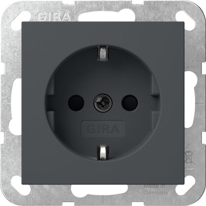 Gira System 55 Safety Plus Socket Outlet Anthracite - 475528