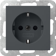 Gira System 55 Safety Plus Socket Outlet Anthracite - 475528