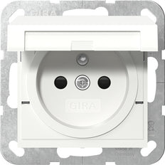 Gira System 55 Safety Plus Socket With Hinged Cover - 448803