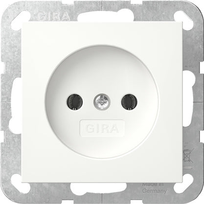 Gira System 55 Non-Grounded Socket 16A 250V Pure White - 448003