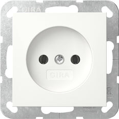 Gira System 55 Non-Grounded Socket 16A 250V Pure White - 448003