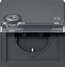 Gira TX44 Toma SCHUKO Exterior Bloqueable Con Espacio Para Etiqueta - 446767