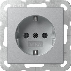 Gira System 55 Aluminum SCHUKO Socket 16A 250V - 446626