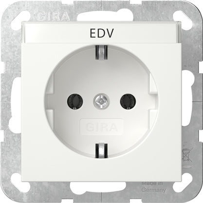 Gira System 55 Earthed Socket With Label Space - 445727