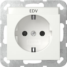 Gira System 55 Earthed Socket With Label Space - 445727