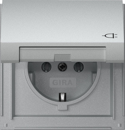 Gira TX44 IP44 Enchufe De Aluminio Con Tapa A Bisagra - 445465