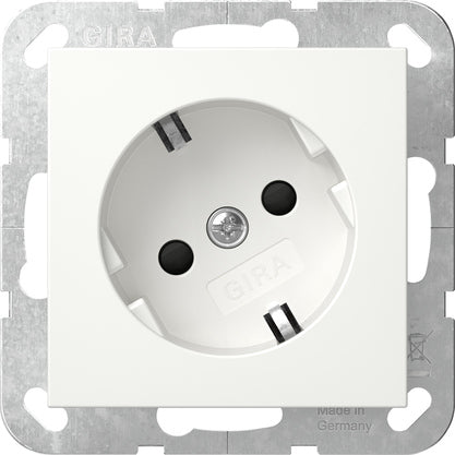Gira System 55 SCHUKO Socket 30° Safety Plus Pure White Matt - 441827