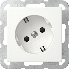 Gira System 55 SCHUKO Socket 30° Safety Plus Pure White Matt - 441827
