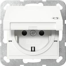 Gira System 55 IP44 Shutter Socket With Hinged Cover - 441427