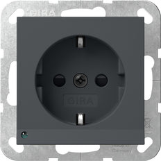 Gira System 55 LED Safety SCHUKO Socket Anthracite - 417028