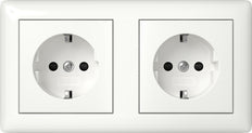 Gira Standard 55 Dual Socket Outlet 16A 250V Safety Plus - 478603