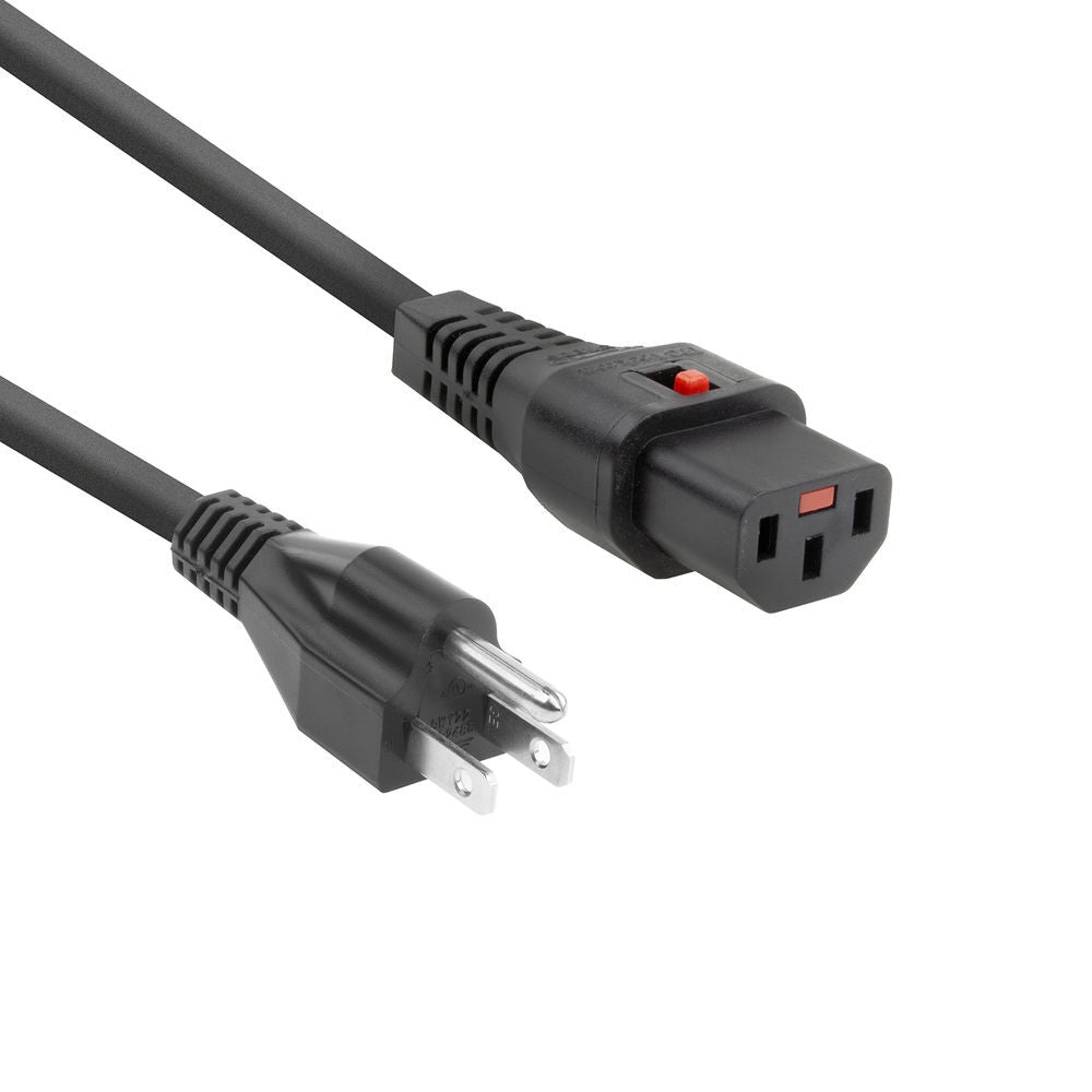 Cable De Alimentación USA Con Bloqueo IEC C13 2M Negro - AK5063