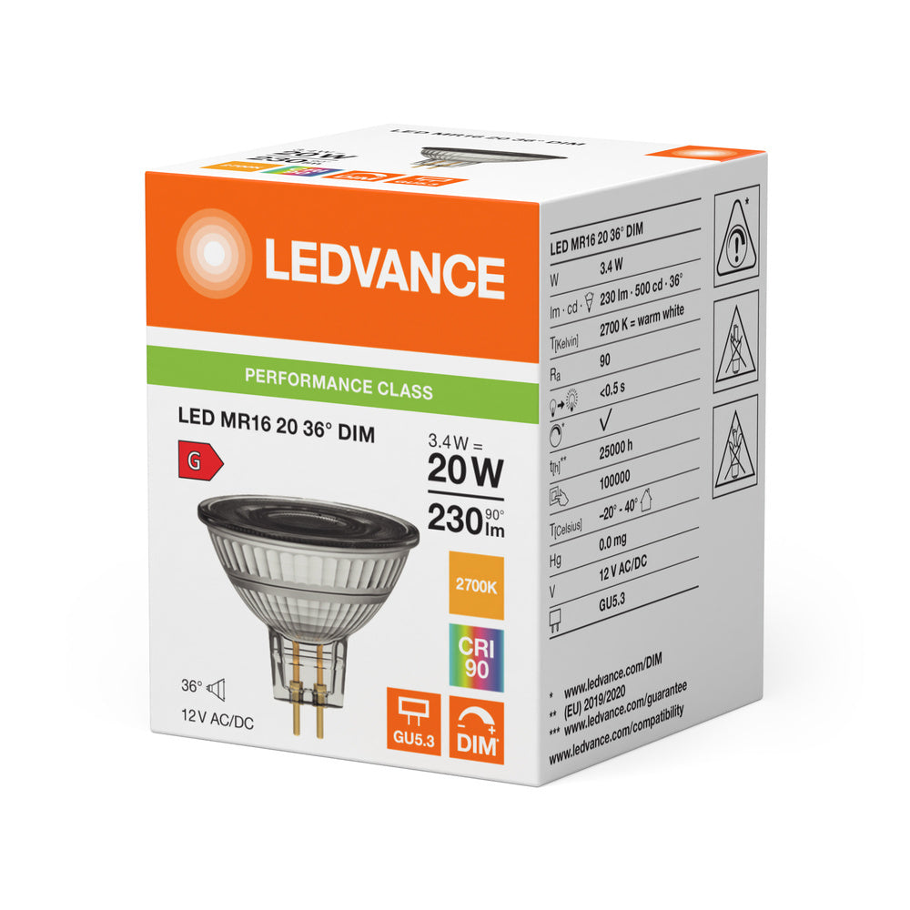 Ledvance Performance Led Mr16 Gu5.3 3.4W Regulable Spot - 4099854070563