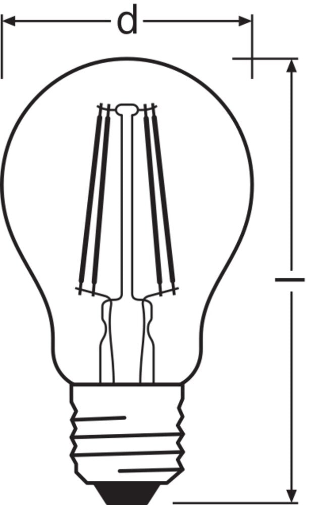 LED Classic A27 Dimmable Filament 4.8W 827 Clear - 4099854067396