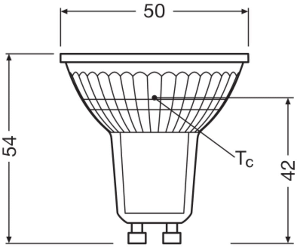 LEDVANCE PAR16 GU10 LED Spot 4.3W 827 Glass Reflector - 4099854045660 [2 Pieces]