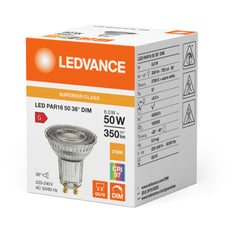 LEDVANCE Superior GU10 LED PAR16 6W 927 Dimmable Spot - 4099854058998