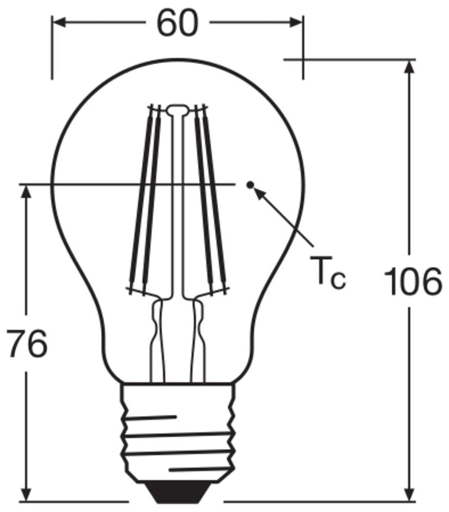 Dimmable LED Classic A19 7W E27 827 Clear Filament - 4099854054396