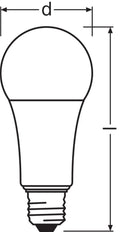 LEDVANCE Classic A150 20W 827 Dimmable LED E27 Frosted - 4099854044038