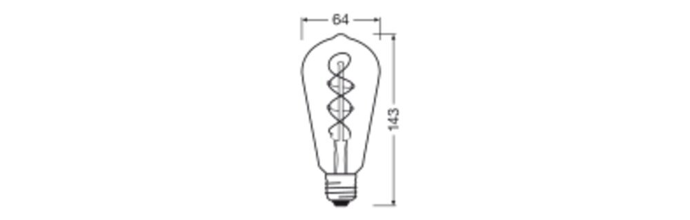 Vintage 1906 LED Edison E27 4W Dimmable Gold Filament Bulb - 4099854090103