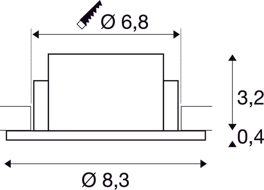 SLV Nueva Tria 68 Redonda IP65 Anillo De Instalación De Techo - 1007337