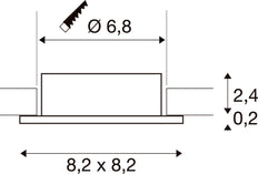SLV New Tria 68 Square Ceiling Mount Ring Aluminum - 1007330