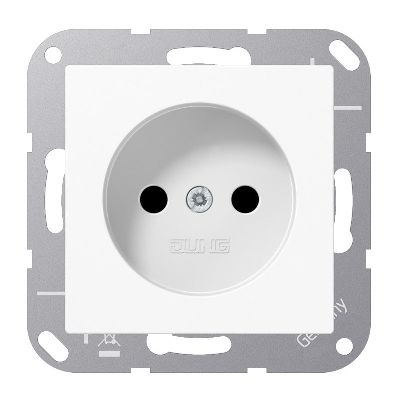 Jung A Series Non-Grounded Wall Socket Alpine White - A1510NWW