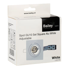 Foco Empotrable Cuadrado GU10 Ajustable Aluminio Blanco - 146076