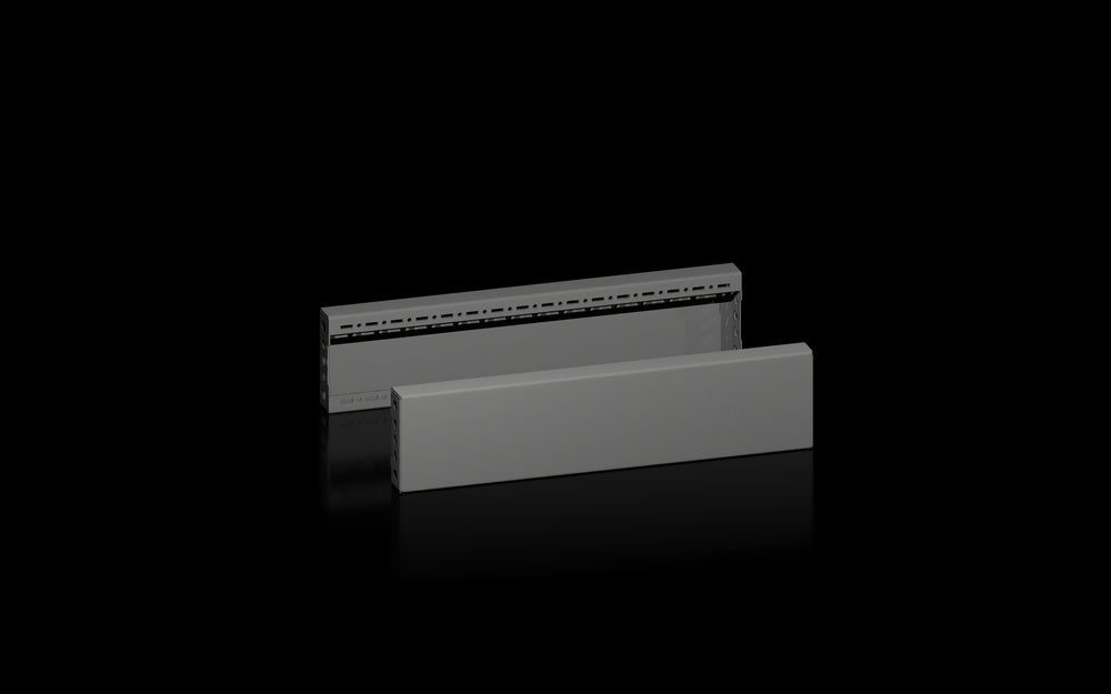Rittal VX Side Plinth Panel Set 600x100mm Black Steel - 8660033